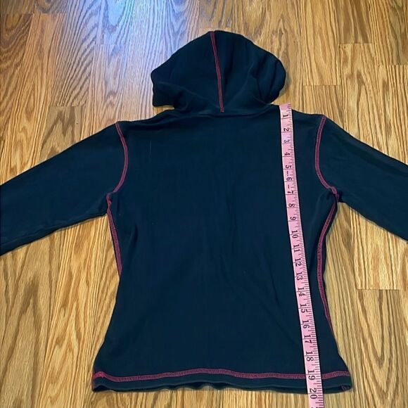 Y2K Nike Sports Shirt, lightweight hoodie, Navy, Pink, fitted, snap front, Small - Picture 6 of 6